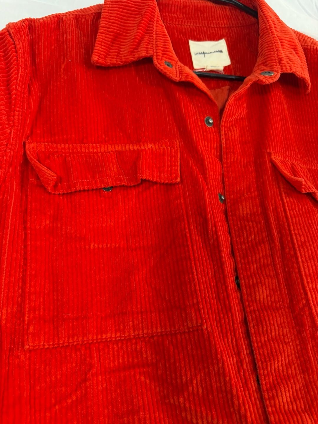 American Eagle Corduroy Jacket Size M Red Snap Button Up Shirt 7