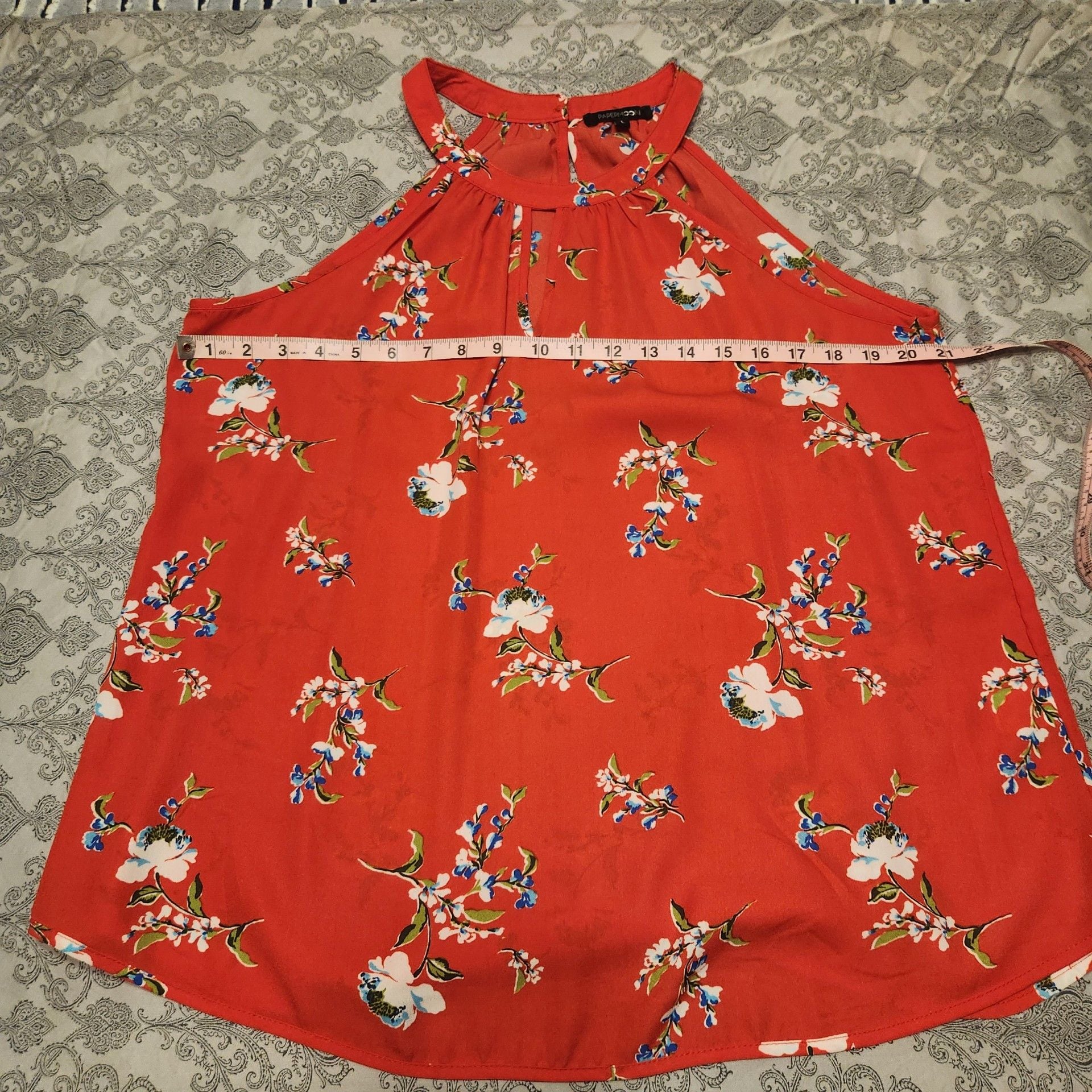 Papermoon Floral Halter Top Size L 3