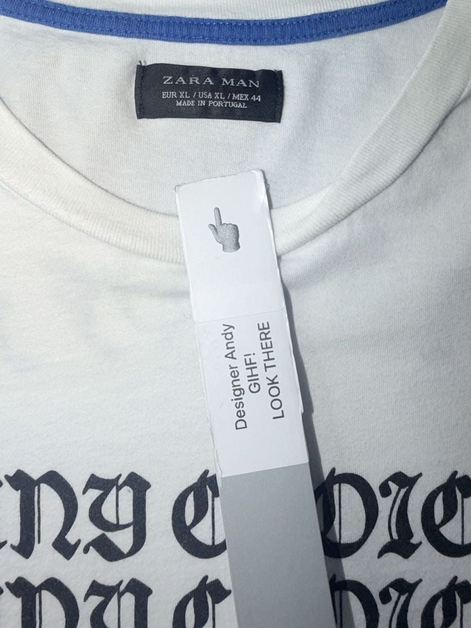 Zara Man Graphic T-Shirt Size XL White Many Choices Twist Of Fate 5