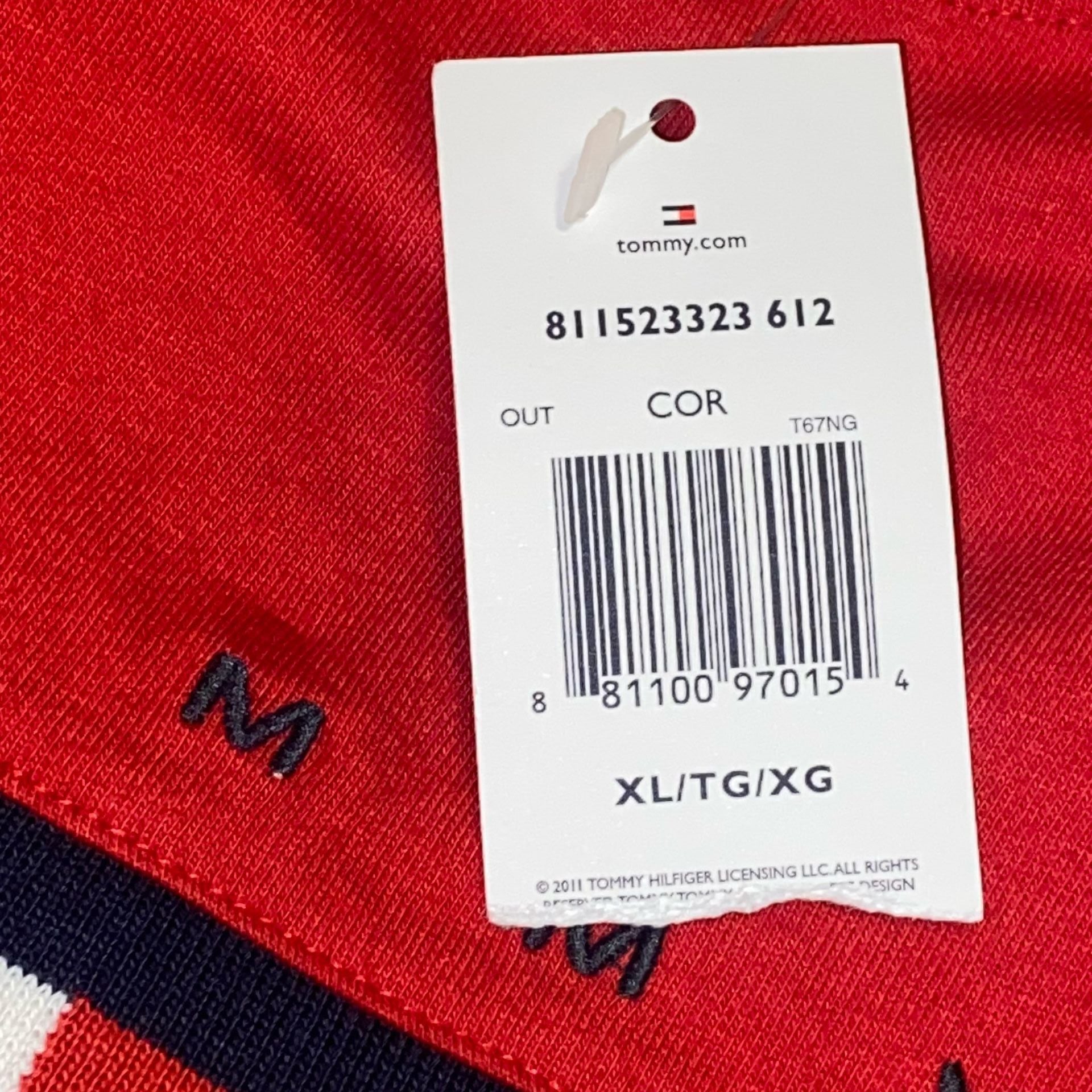 Tommy Hilfiger Tino Short Sleeve Tee Size XL Red Stripe Logo 6