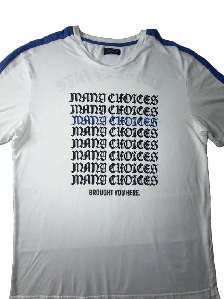 Zara Man Graphic T-Shirt Size XL White Many Choices Twist Of Fate 6