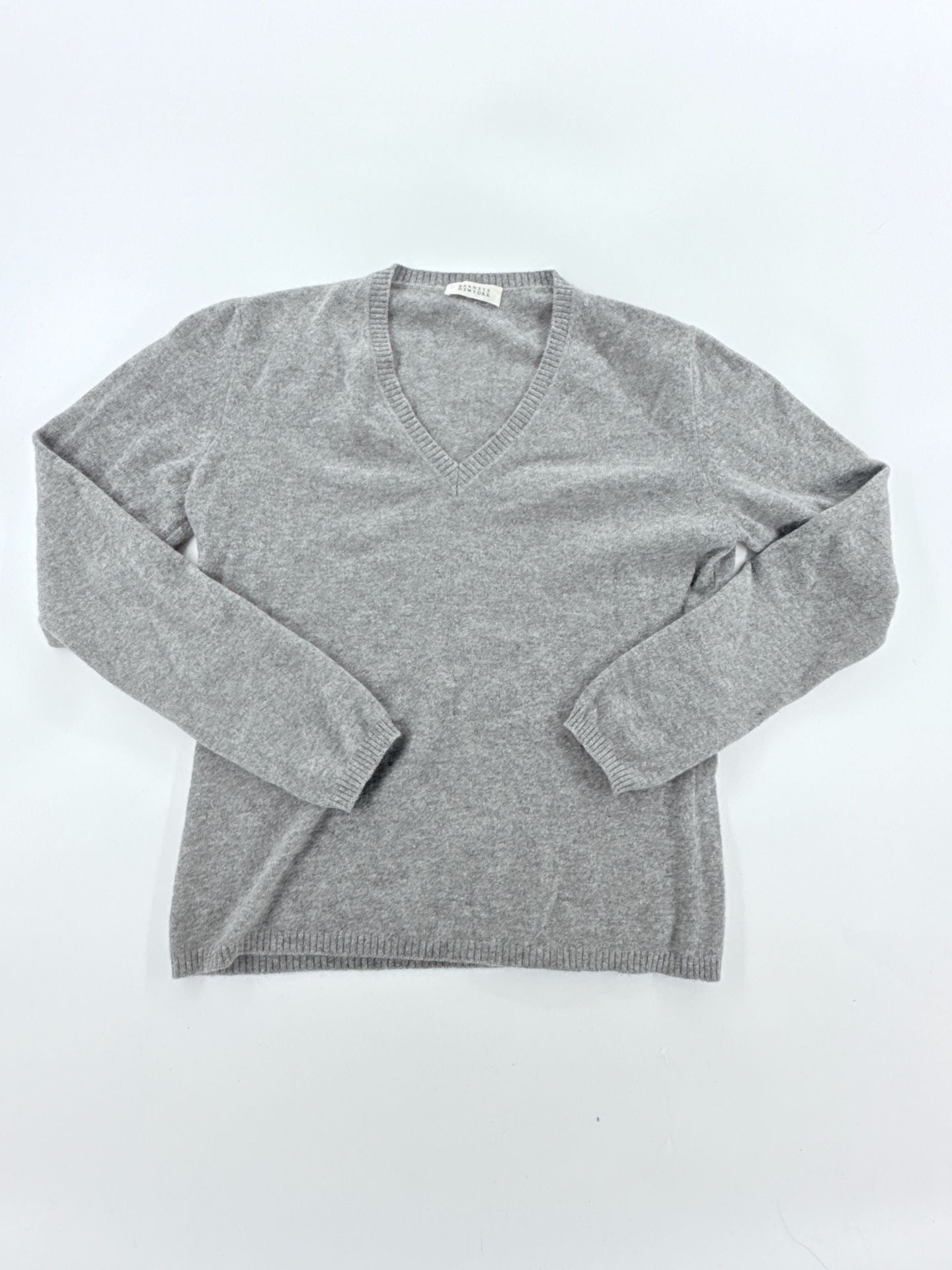 Barneys New York V-Neck Cashmere Sweater Gray 3