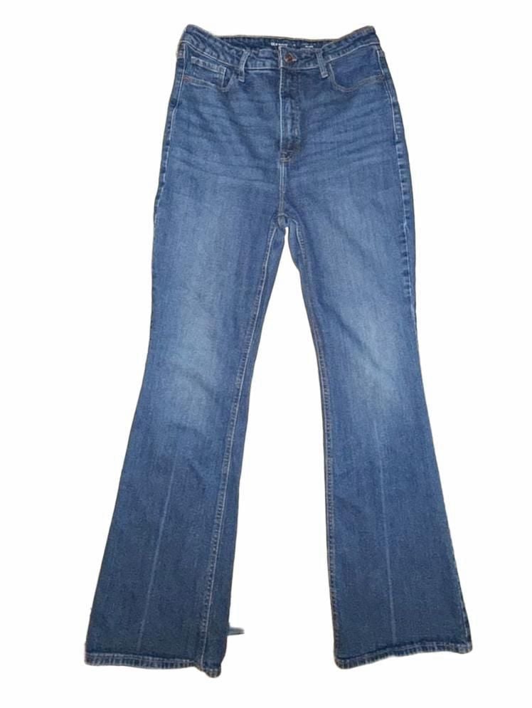 Old Navy Flare Jeans Size 12 Blue Denim High Rise Secret Smooth Pockets 2
