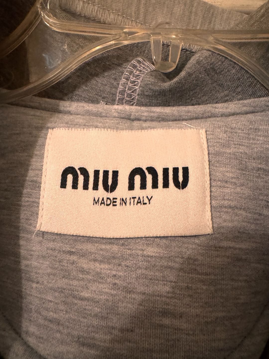 Miu Miu Zip-Up Hoodie Size 36 Gray Cotton Logo Sweatshirt 3