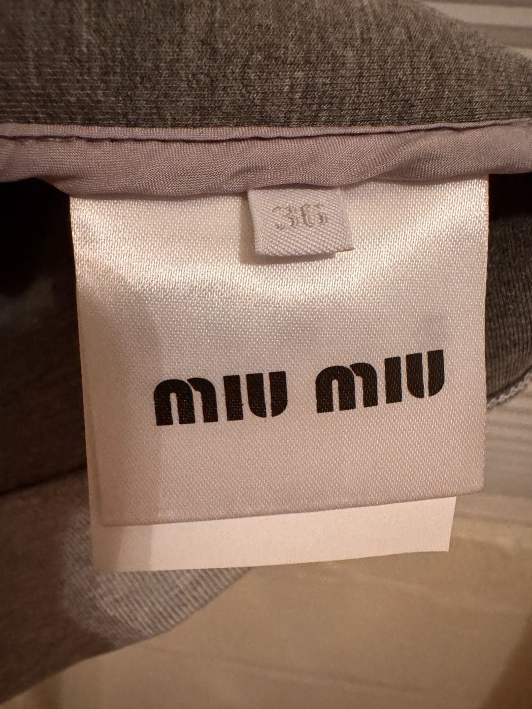 Miu Miu Zip-Up Hoodie Size 36 Gray Cotton Logo Sweatshirt 6
