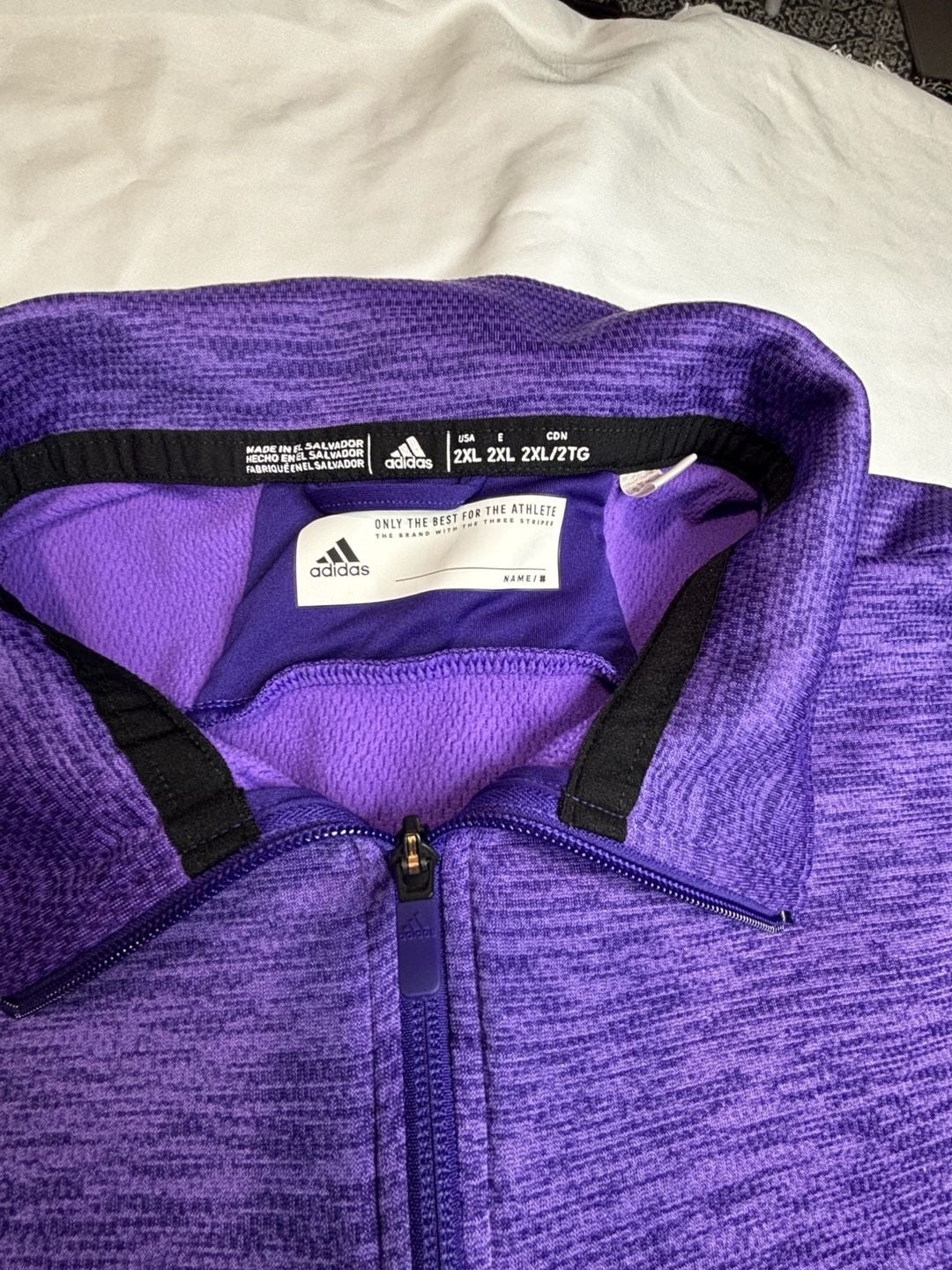 Adidas Team Issue 1/4 Zip Size 2XL Purple Climalite Pullover 3