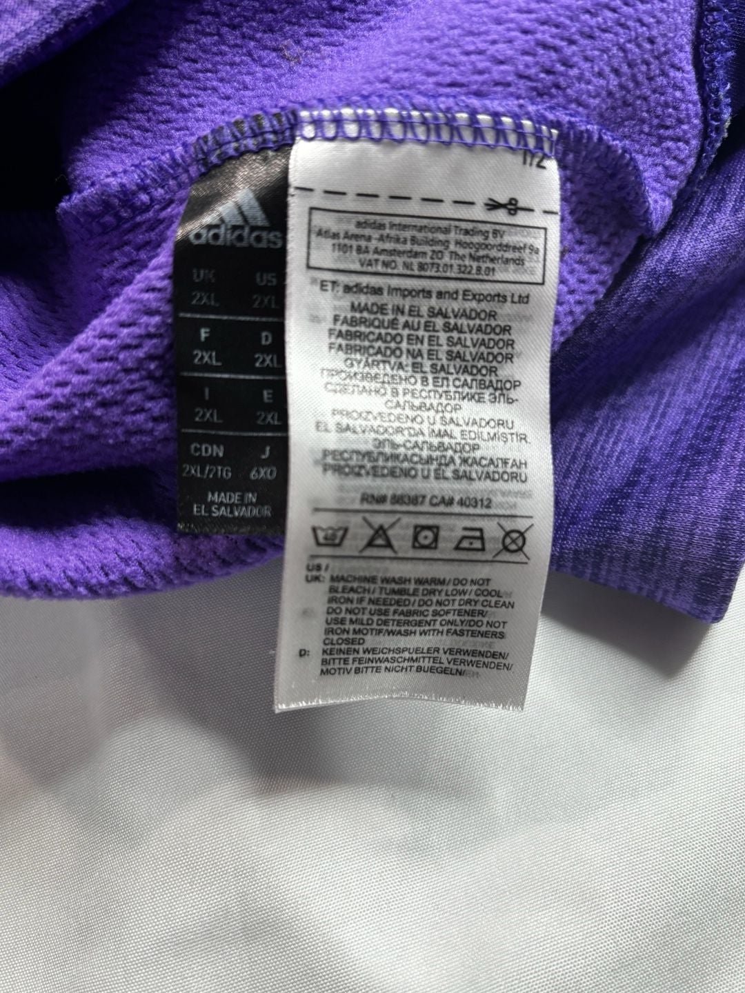 Adidas Team Issue 1/4 Zip Size 2XL Purple Climalite Pullover 6