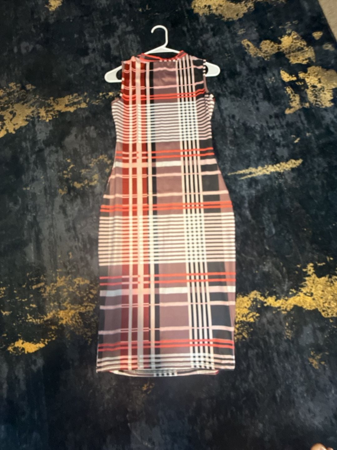Unbranded Plaid Midi Dress Size S Sleeveless Mock Neck 5