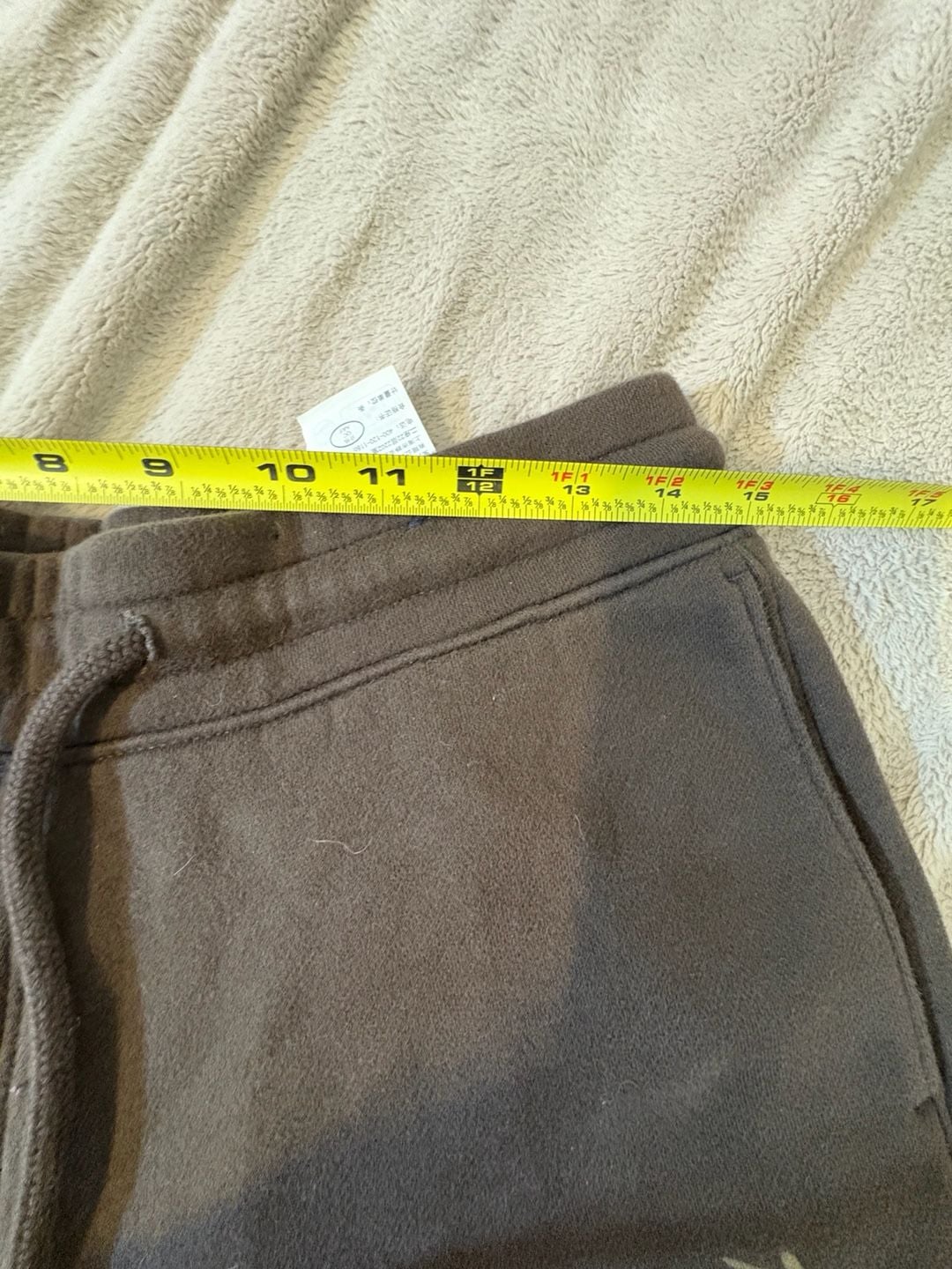 Hollister Script Logo Sweatpants Size S Brown Fleece Drawstring Joggers 5