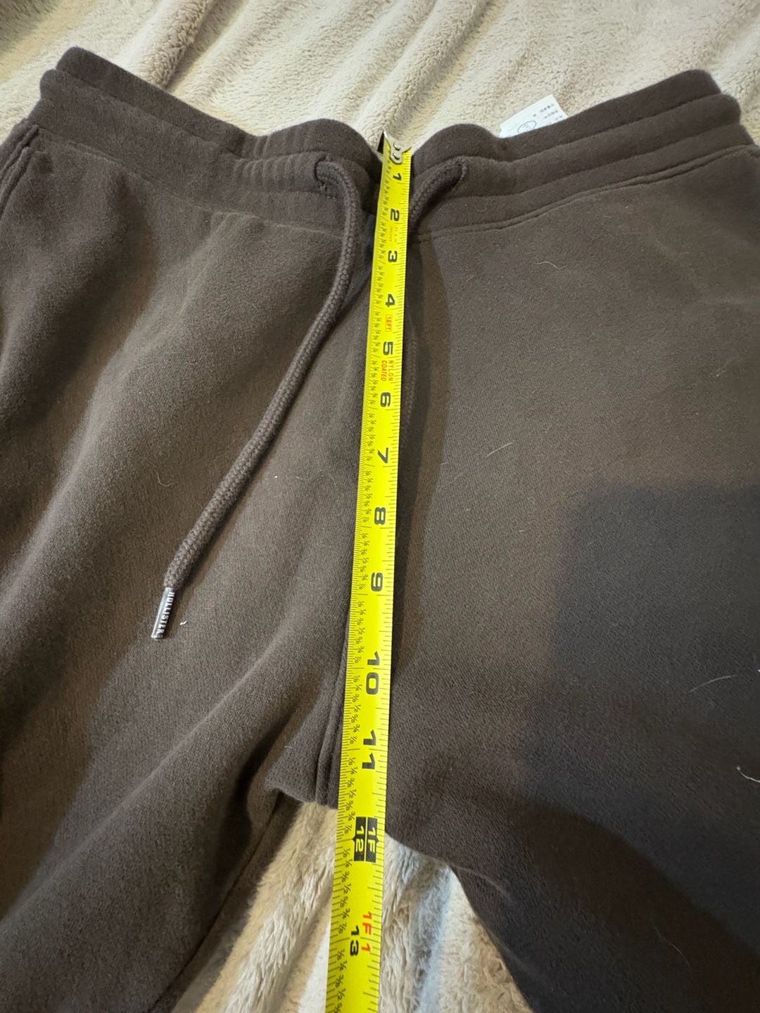 Hollister Script Logo Sweatpants Size S Brown Fleece Drawstring Joggers 6