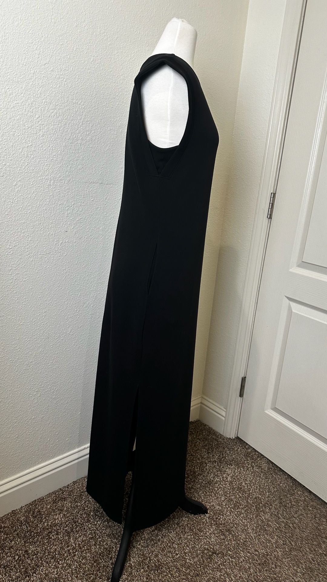 Scoop Maxi Dress Size S (4-6) Black Sleeveless Draped Neck 3