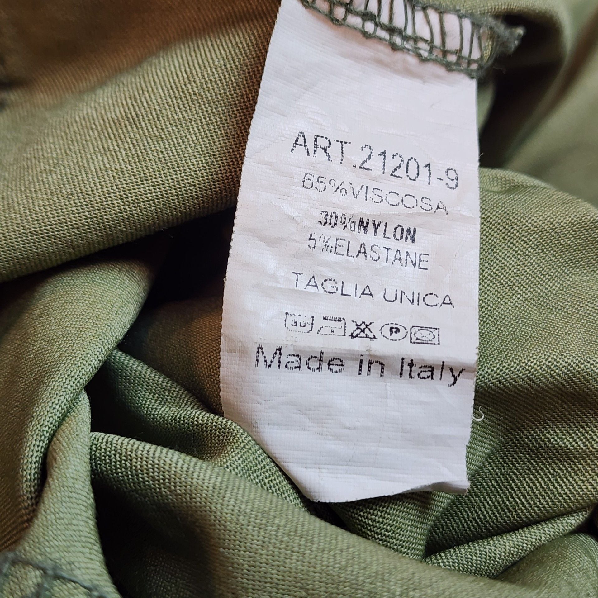 ​Made in Italy Camo Pants One Size Olive Green Military Streetwear Y2K Grunge 7