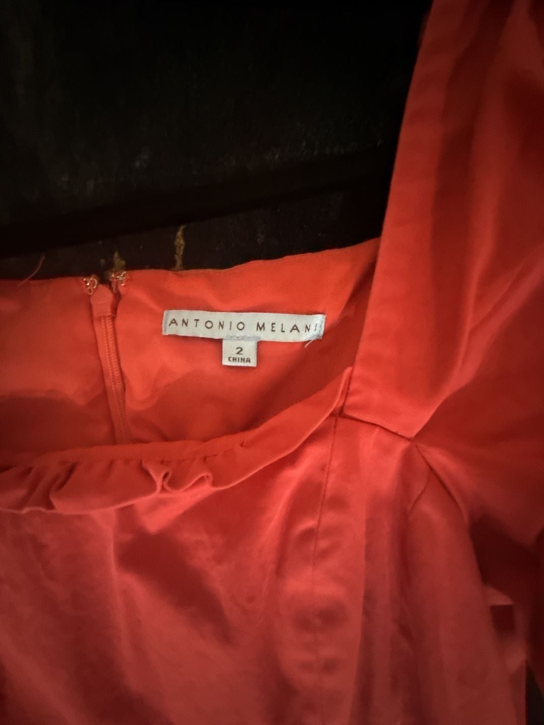 Antonio Melani Dress Size 2 Red Short Sleeve Belted 3