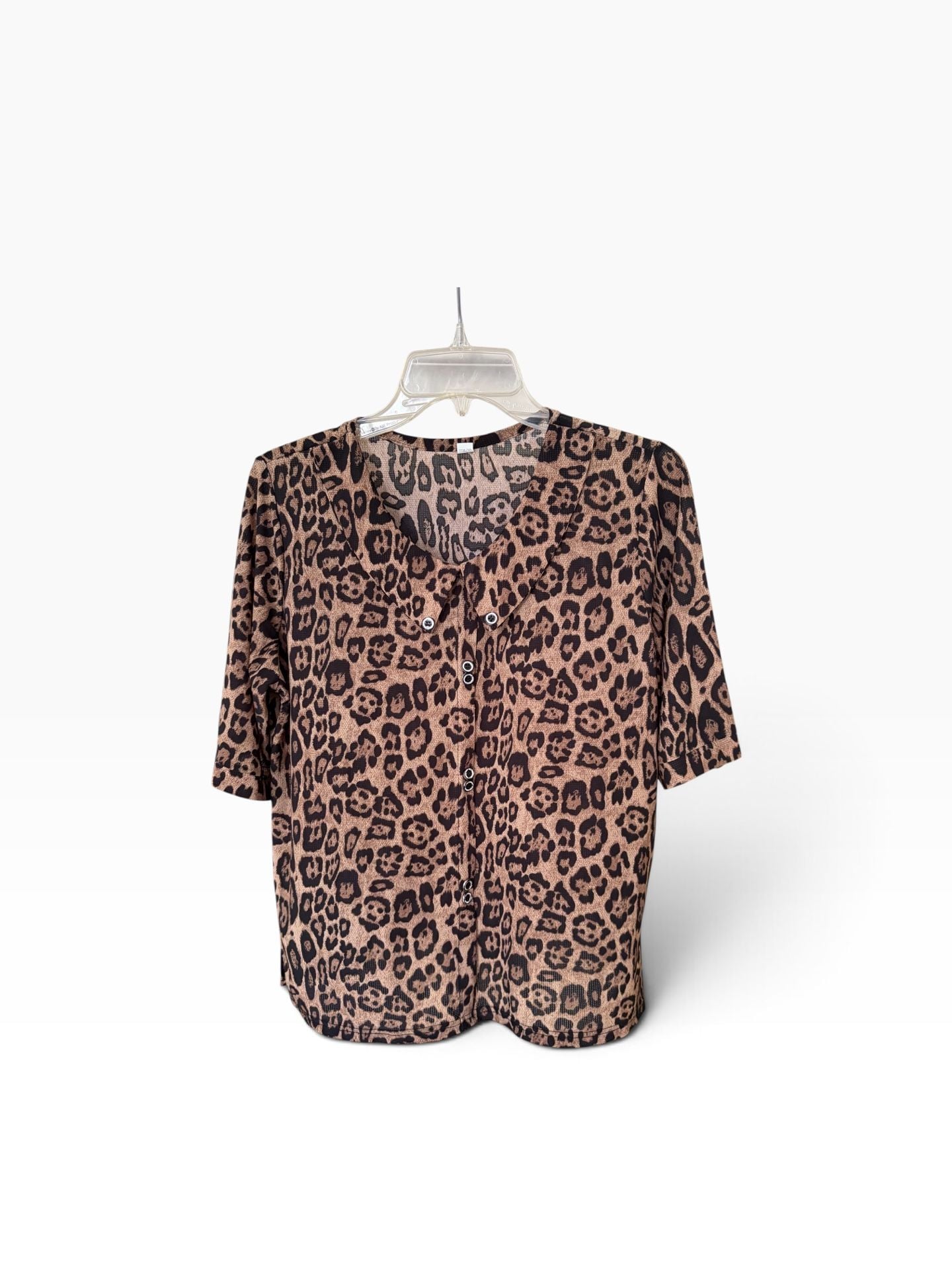 W&J Y2K style Leopard Print Blouse • Size S/M 4