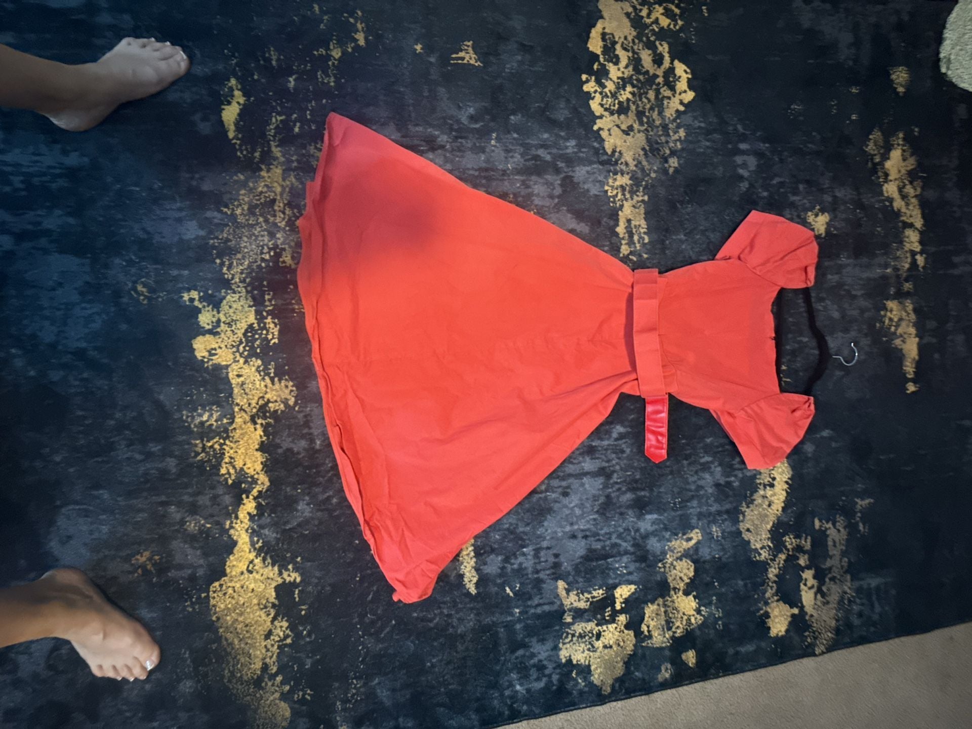 Antonio Melani Dress Size 2 Red Short Sleeve Belted 4
