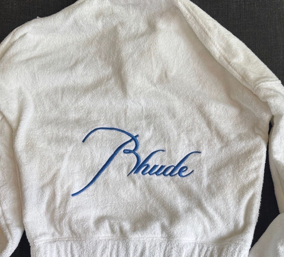 Rhude Towel Rugby Pullover Size XS White Logo Embroidered Polo Shirt 2