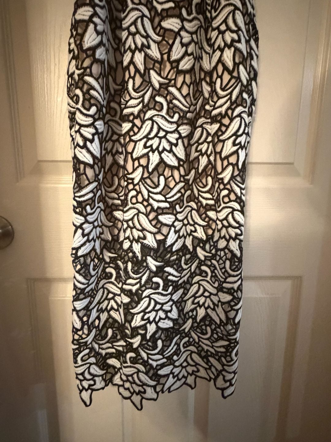 Keepsake True Love Black White Lace Midi Dress 7
