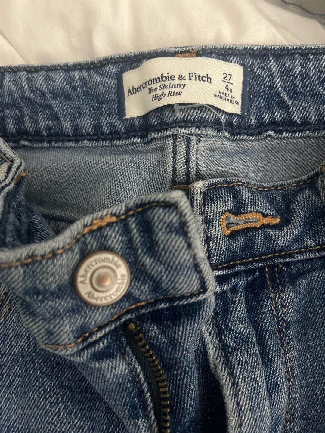 Abercrombie & Fitch The Skinny High Rise Size 27 4R Blue Denim Jeans 3