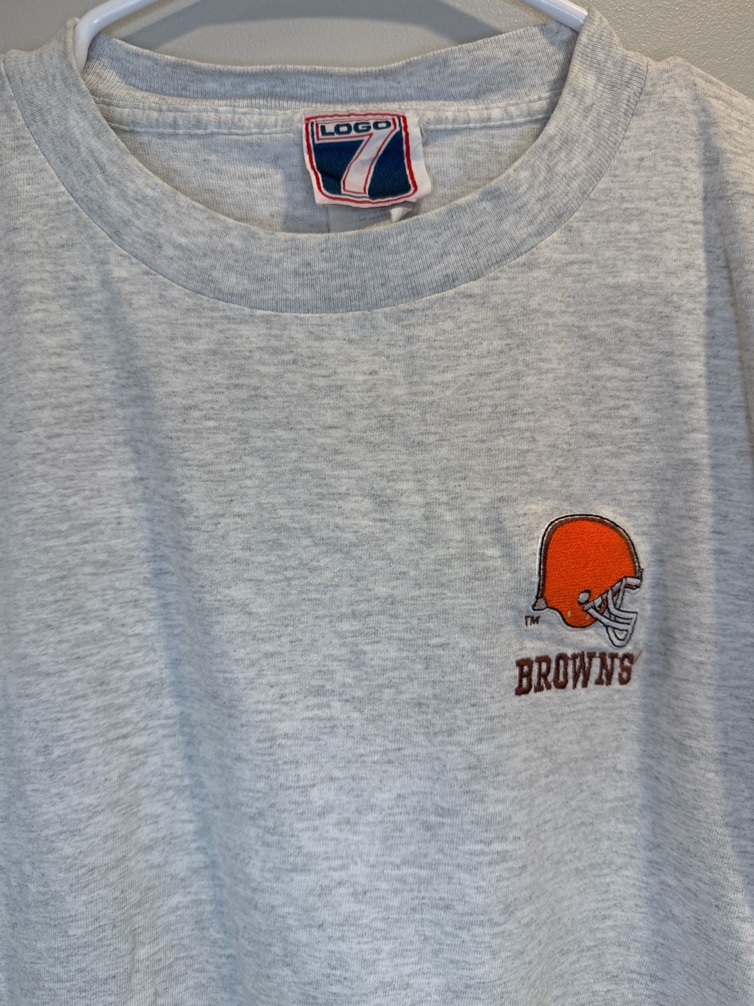 Vintage Logo 7 Cleveland Browns T-Shirt Size L Gray 4