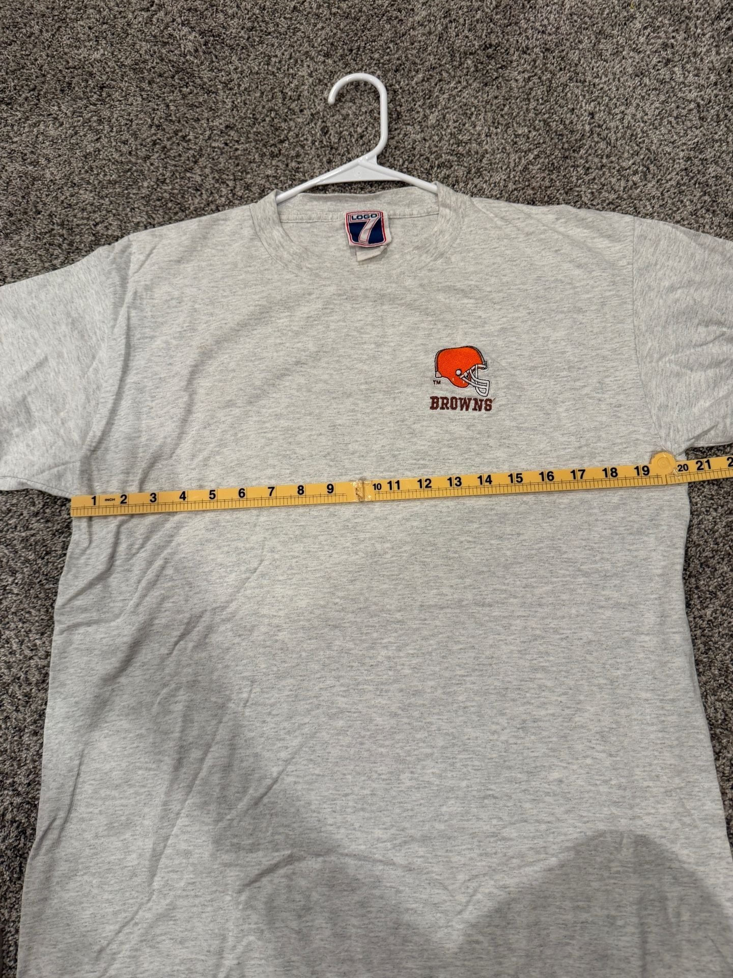 Vintage Logo 7 Cleveland Browns T-Shirt Size L Gray 8
