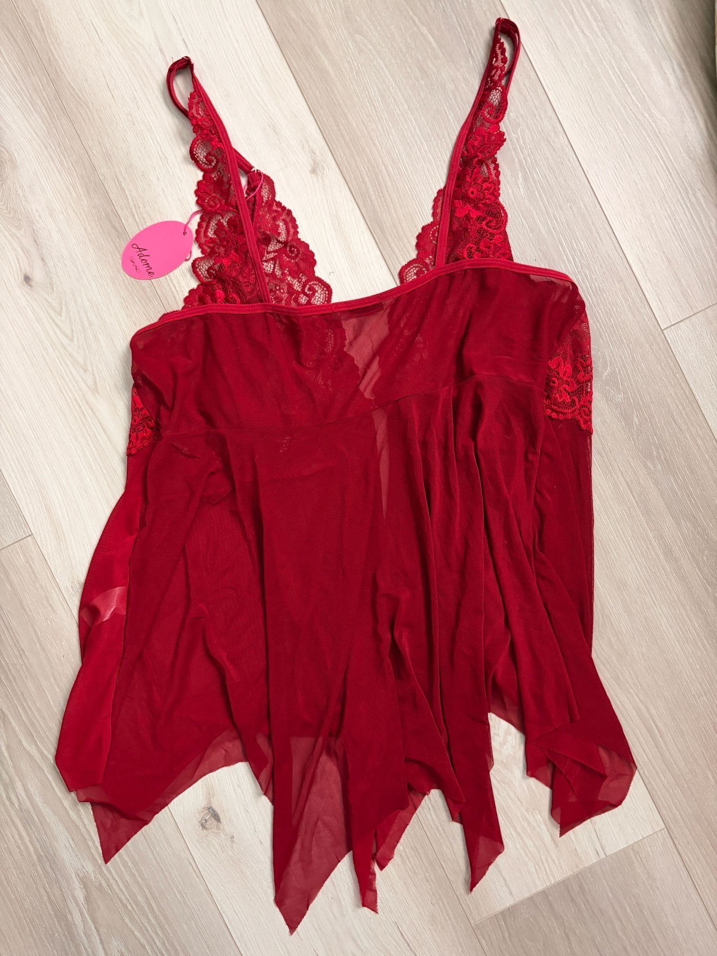 Adome Babydoll Lingerie Size 4XL Red 7