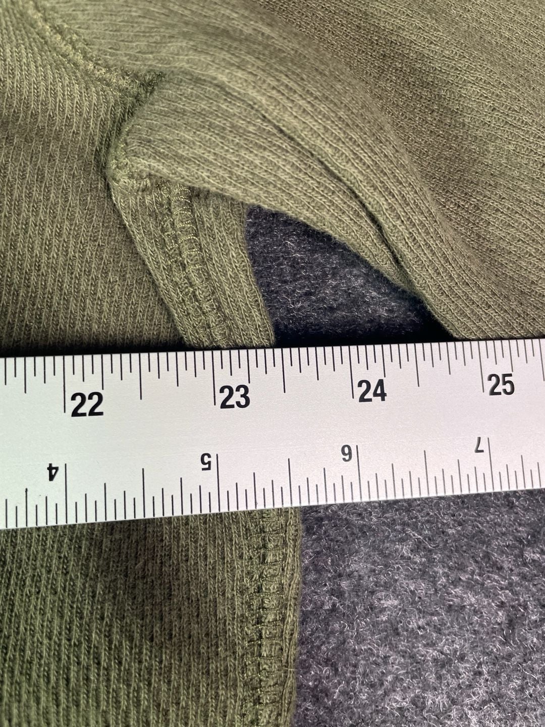 Filson Waffle Knit Thermal Crew Size L Olive Green Shirt 5