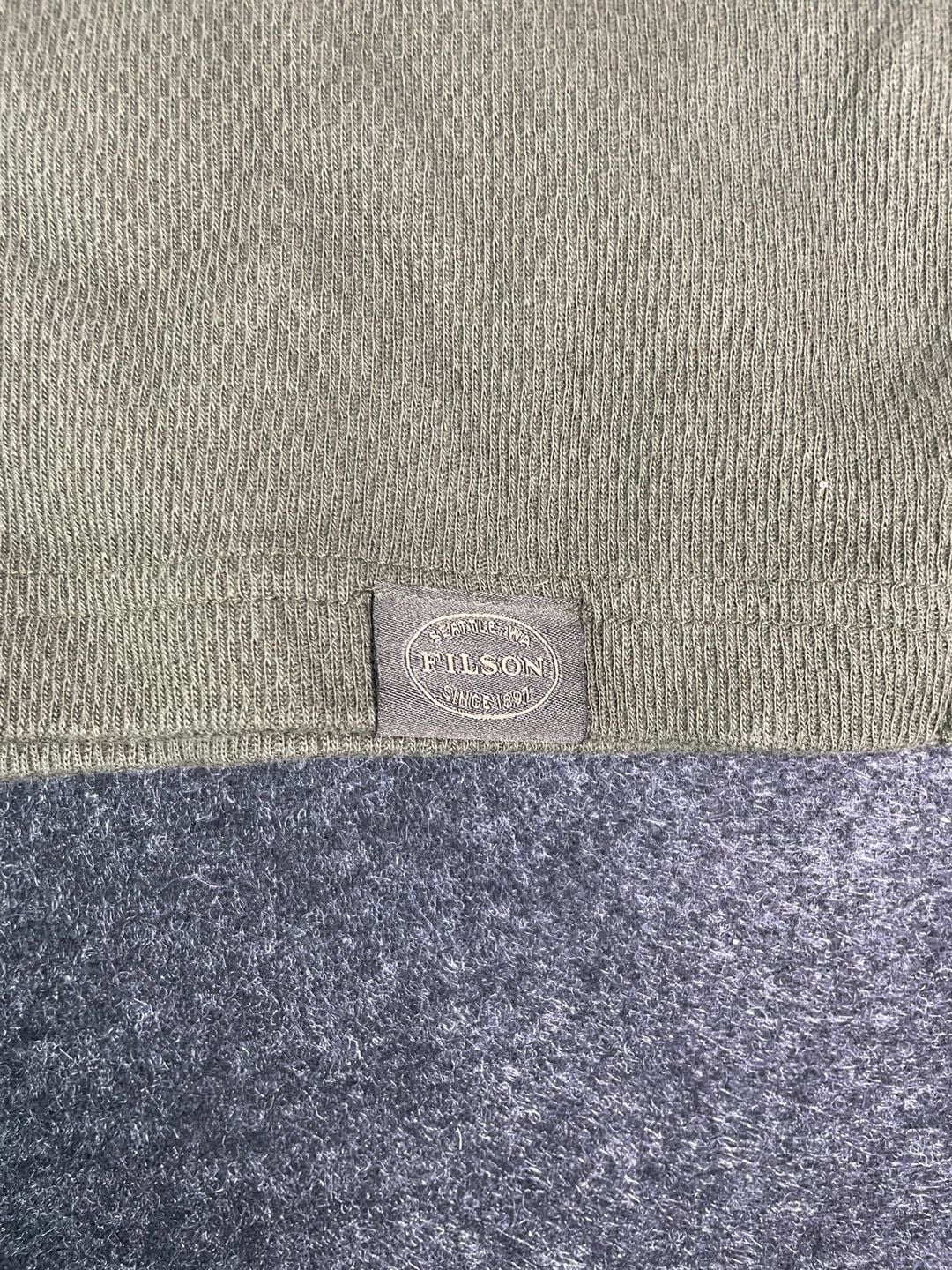 Filson Waffle Knit Thermal Crew Size L Olive Green Shirt 6