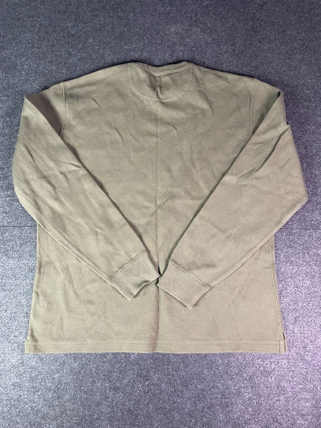 Filson Waffle Knit Thermal Crew Size L Olive Green Shirt 7