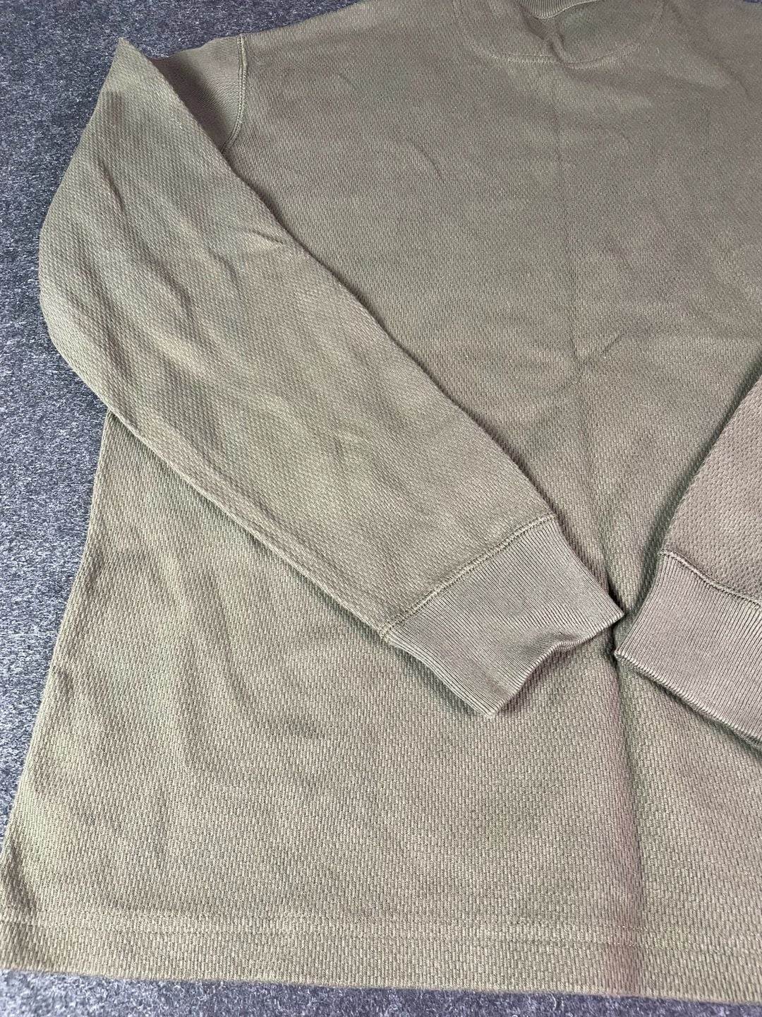 Filson Waffle Knit Thermal Crew Size L Olive Green Shirt 8