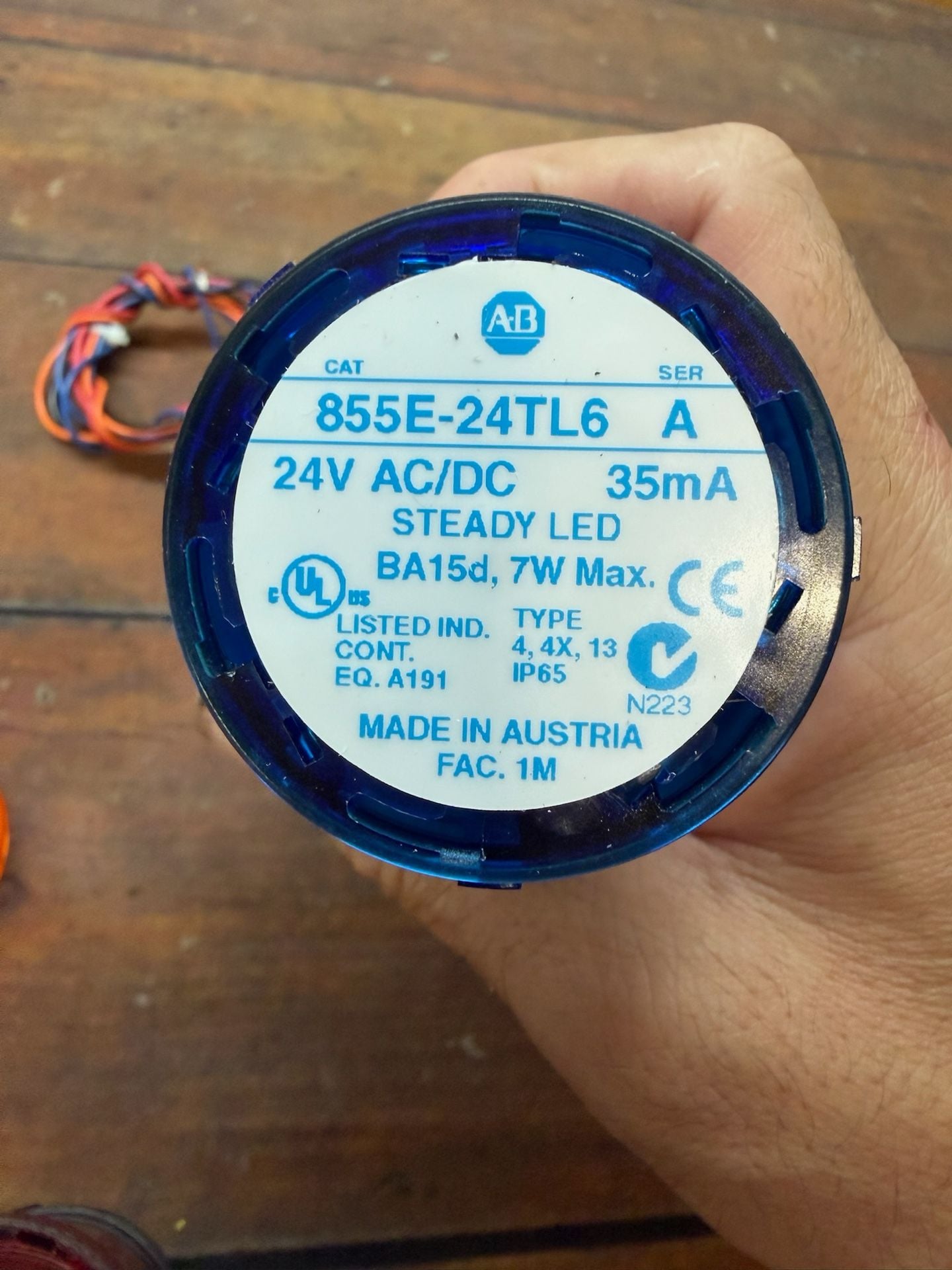 Allen Bradley 855E Control Tower Stack Light Red Amber Blue 24V 3
