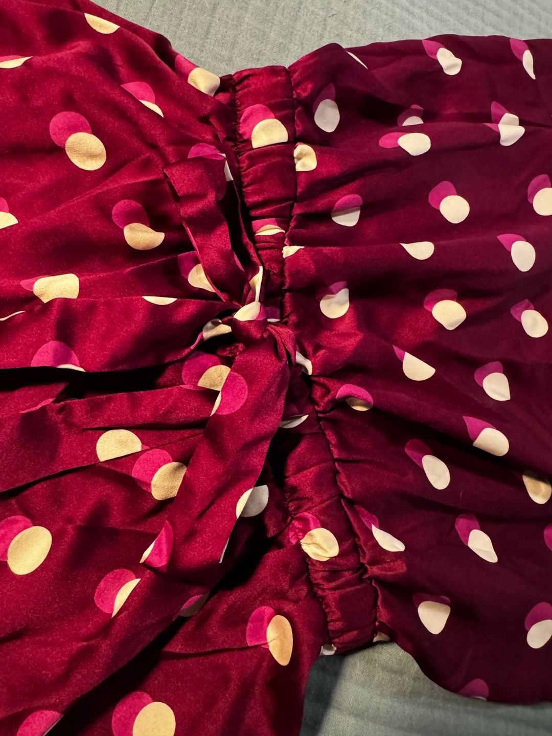 Victoria's Secret Satin Polka Dot Romper Size M Burgundy 6