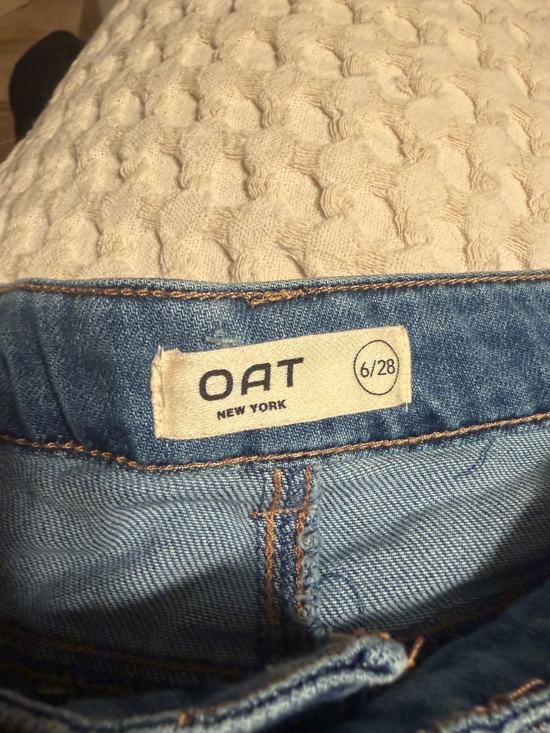 OAT New York Denim Shorts Size 2/26 Floral Cutout 6