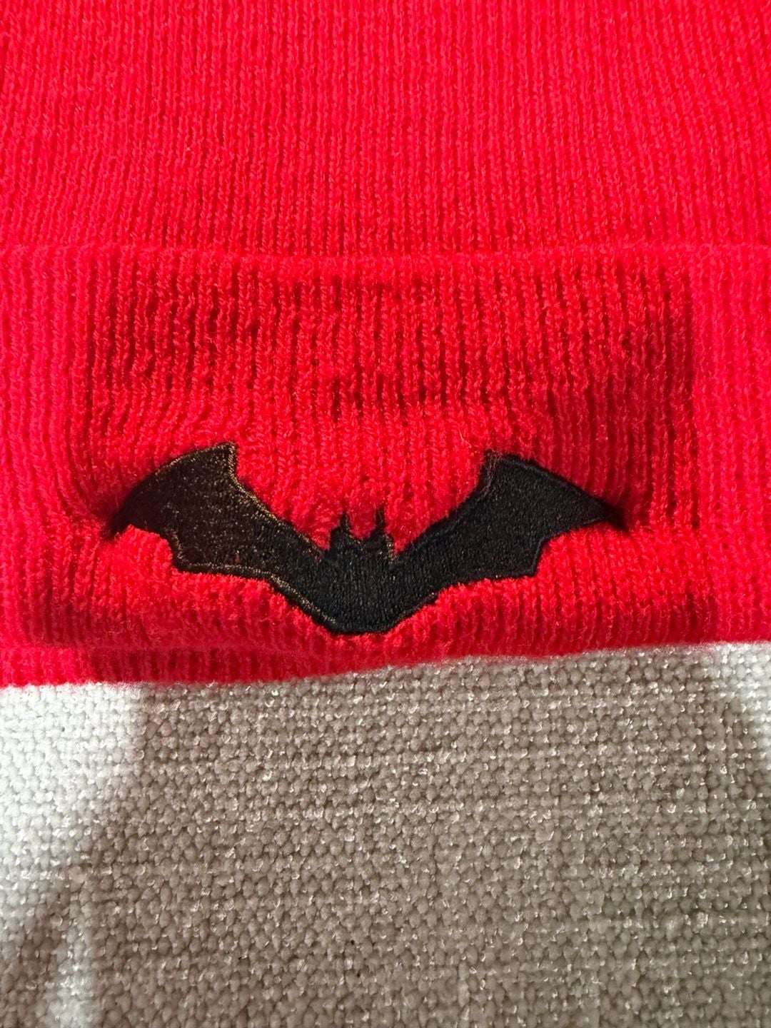 Carhartt x DC Comics Batman Reflective Patch Beanie Red 5