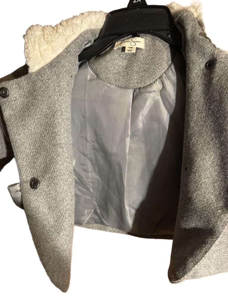 Jessica Simpson Coat Size 18M Gray Hooded Bow Winter Jacket 7