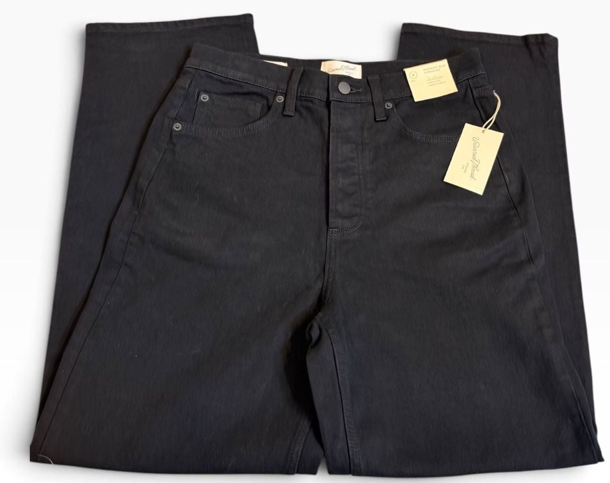 Universal Thread Highest Rise Straight Jeans Size 8 Black New 2