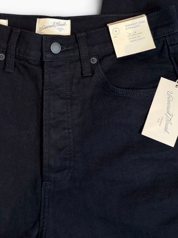 Universal Thread Highest Rise Straight Jeans Size 8 Black New 3