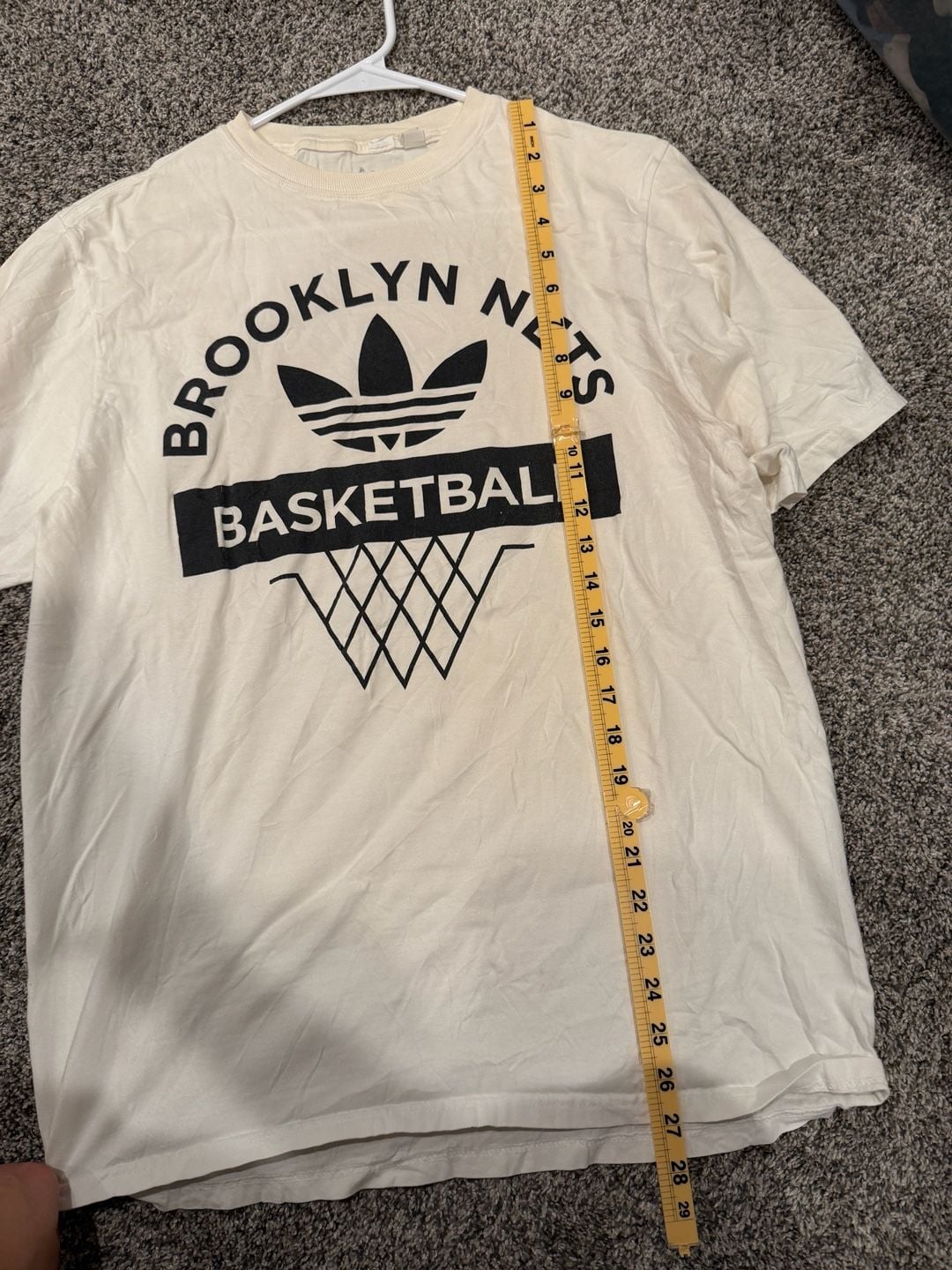 Adidas Brooklyn Nets T-Shirt Size M White Graphic Tee 7