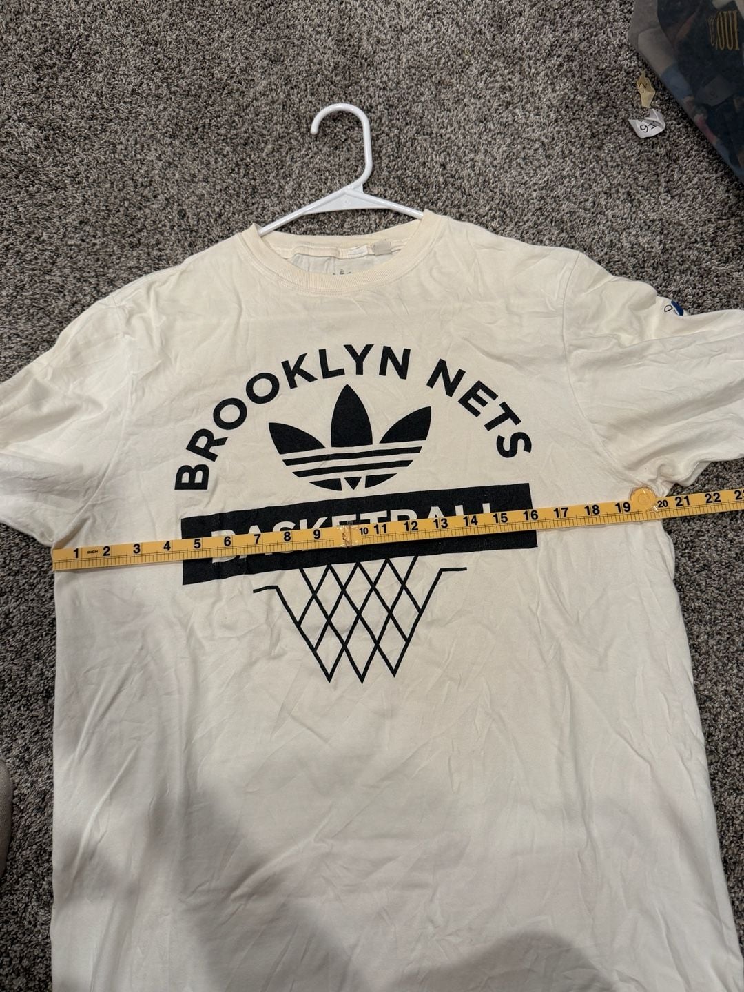 Adidas Brooklyn Nets T-Shirt Size M White Graphic Tee 8