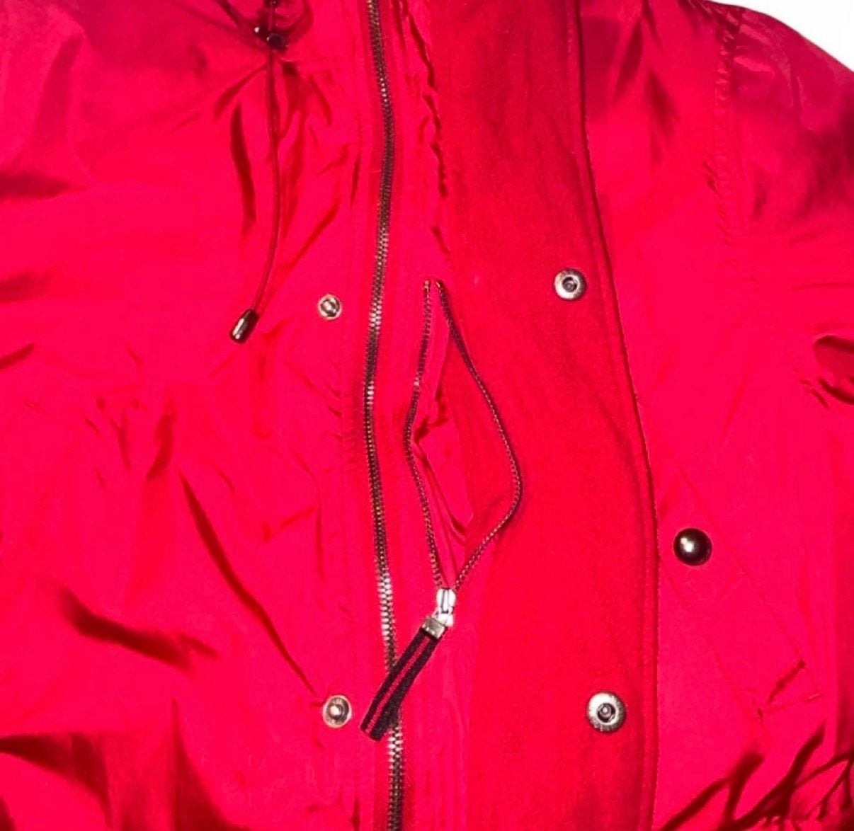 Lauren Ralph Lauren Down Jacket Size L Red Hooded Parka Coat 3
