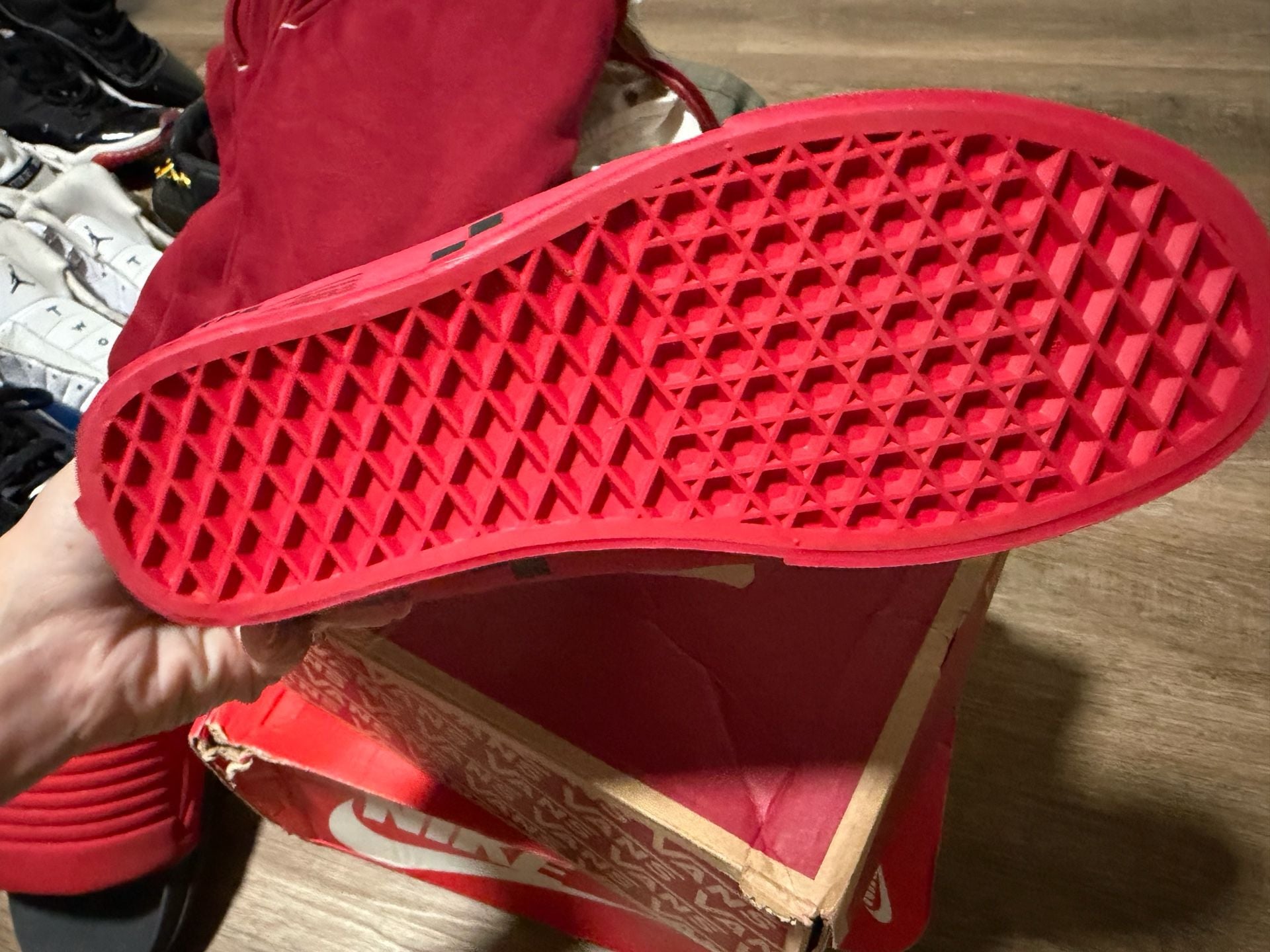 Vans Sk8-Hi Size 4.0 Red Mono Suede High Top Sneakers 3