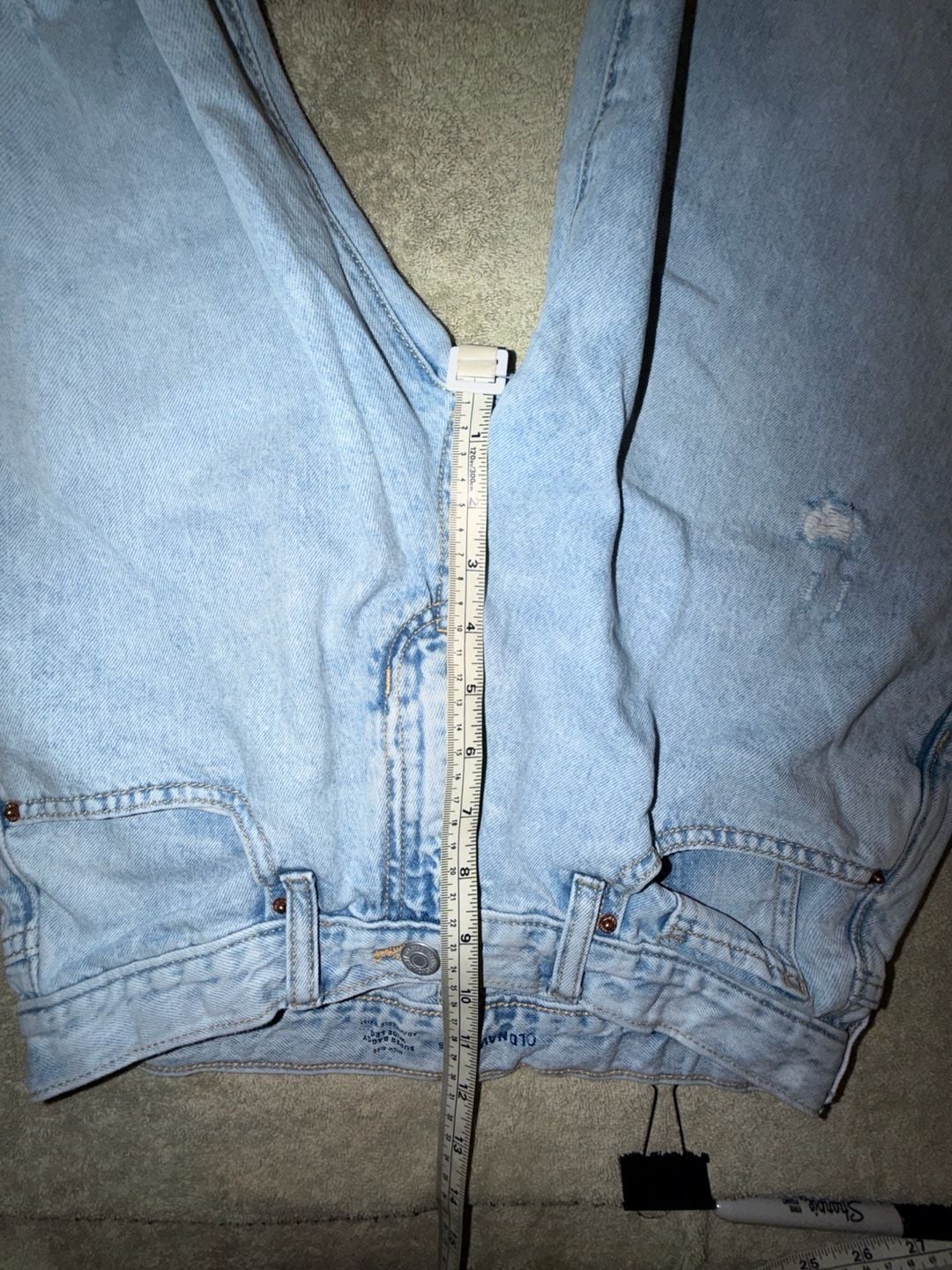 Old Navy Super Baggy Wide Leg Jeans Size 16 Distressed Light Wash Y2K Aesthetic 4