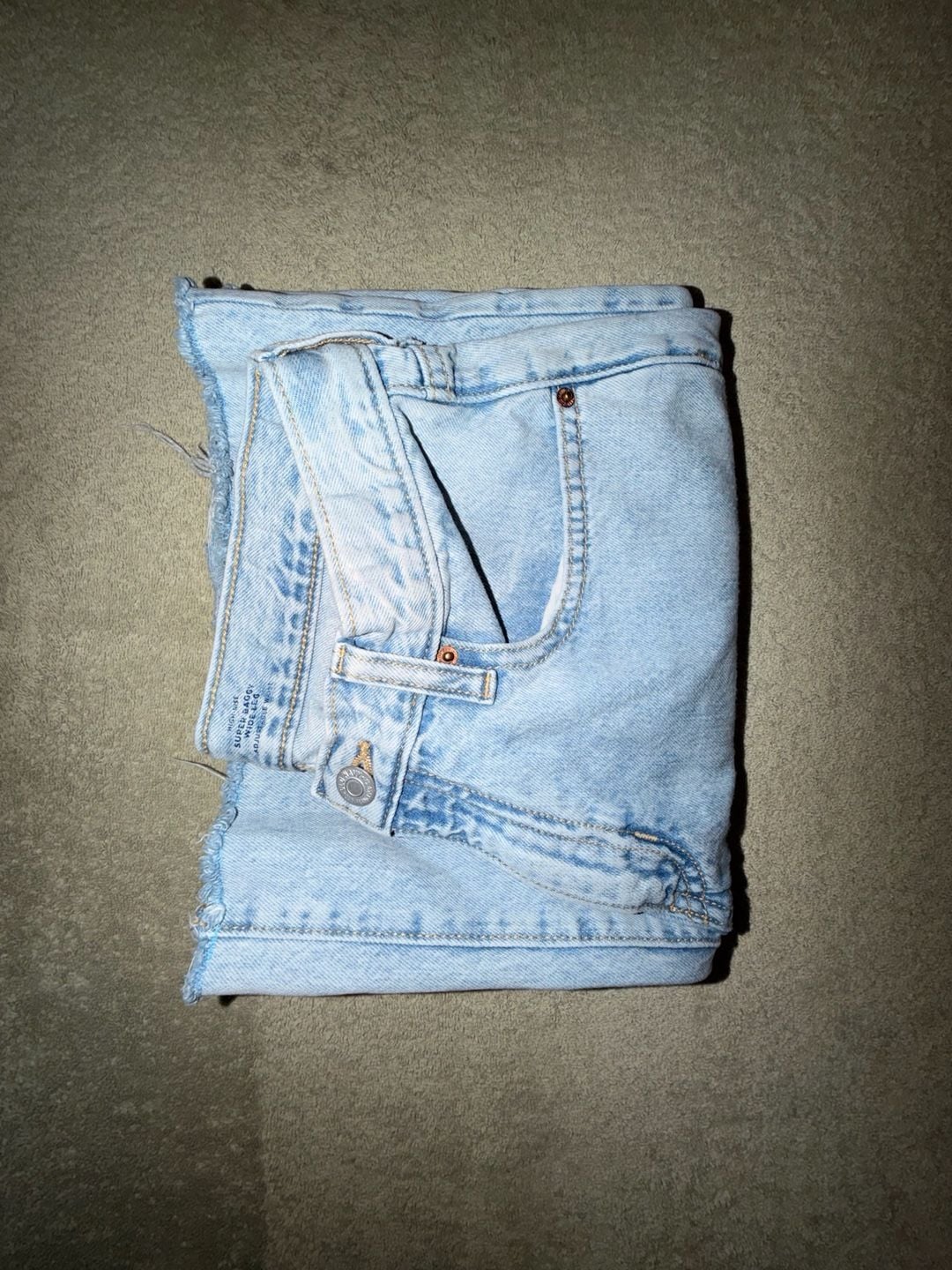 Old Navy Super Baggy Wide Leg Jeans Size 16 Distressed Light Wash Y2K Aesthetic 9