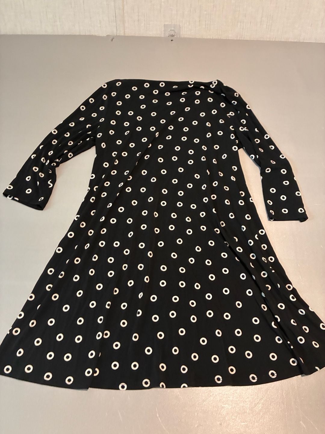 Chico's Black White Circle Tunic Asymmetric Hem Dress 4
