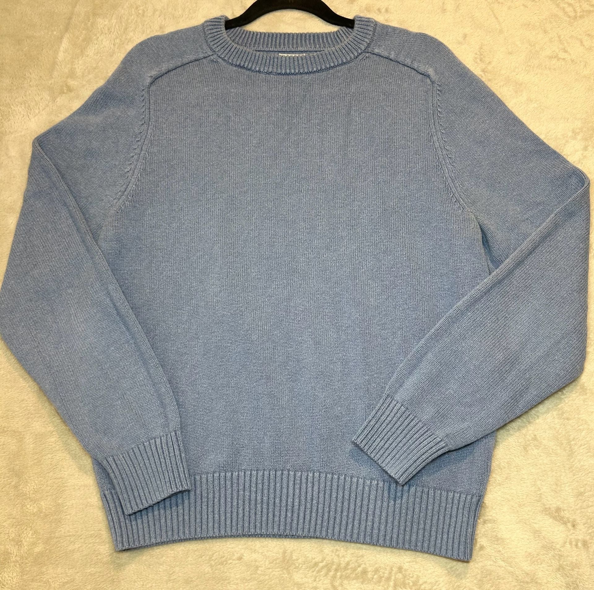 J.Crew Knit for J.Crew Cotton Sweater Size M Blue Crewneck Pullover 2