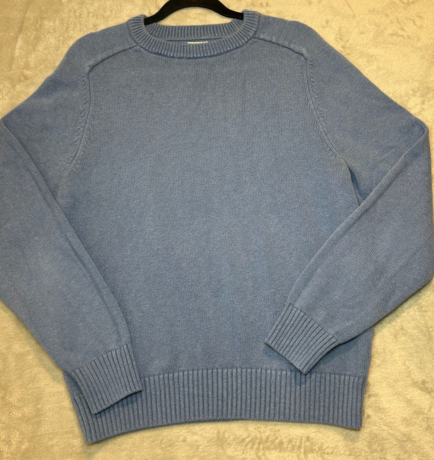 J.Crew Knit for J.Crew Cotton Sweater Size M Blue Crewneck Pullover 3