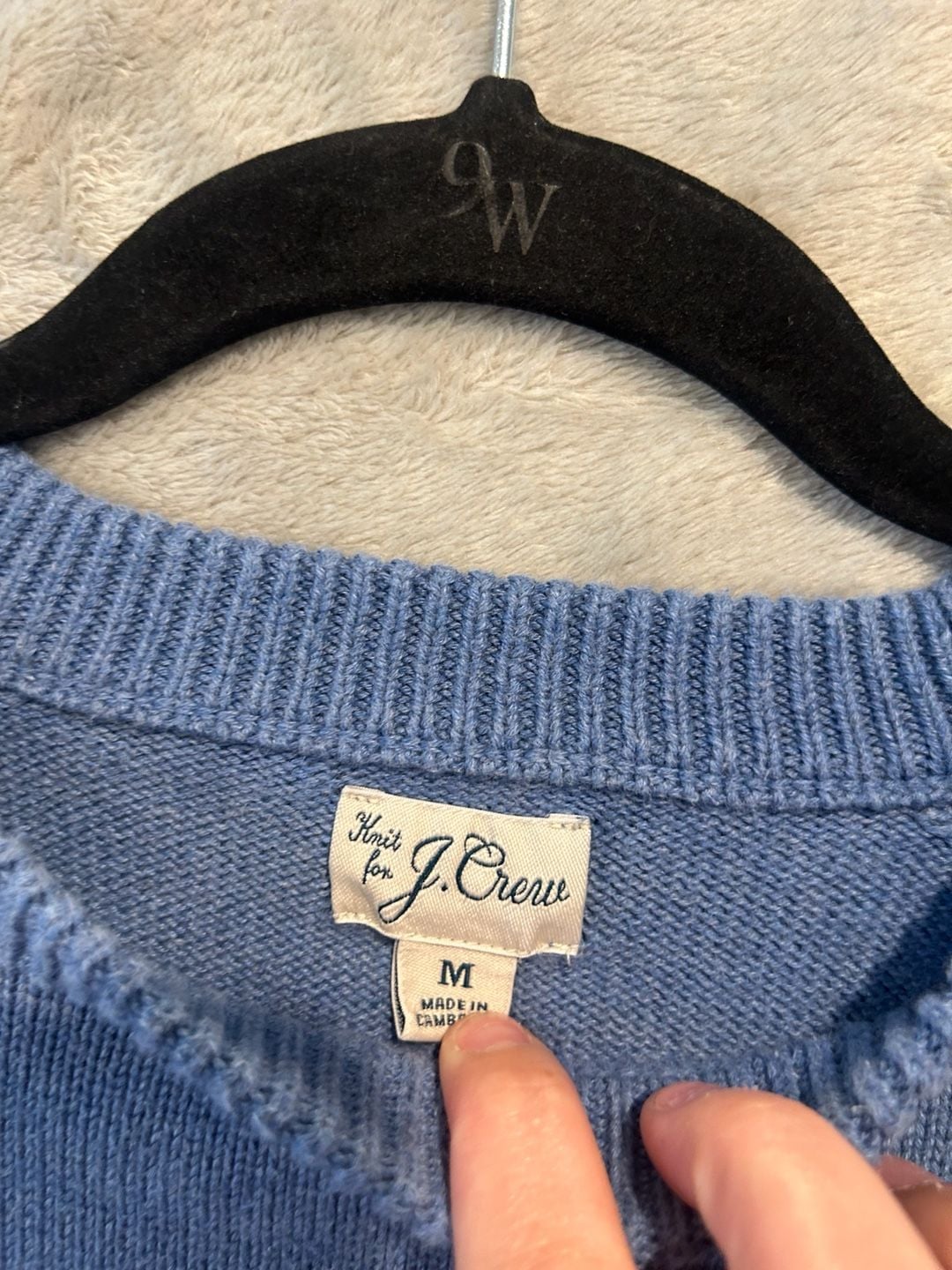 J.Crew Knit for J.Crew Cotton Sweater Size M Blue Crewneck Pullover 5