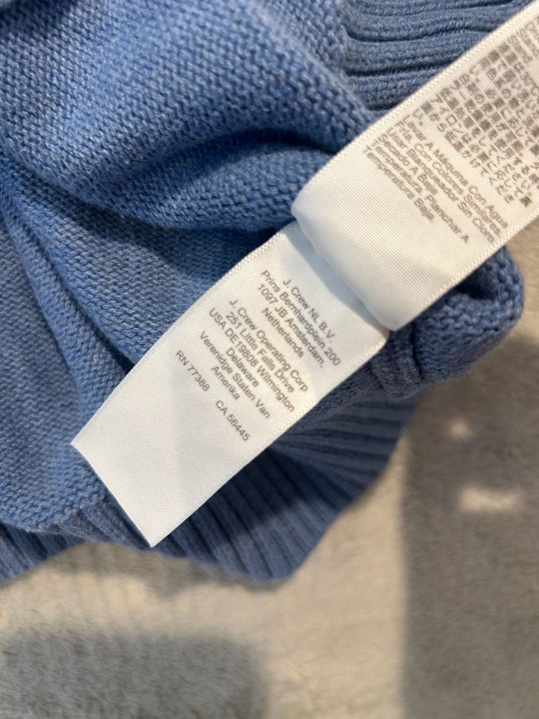 J.Crew Knit for J.Crew Cotton Sweater Size M Blue Crewneck Pullover 7
