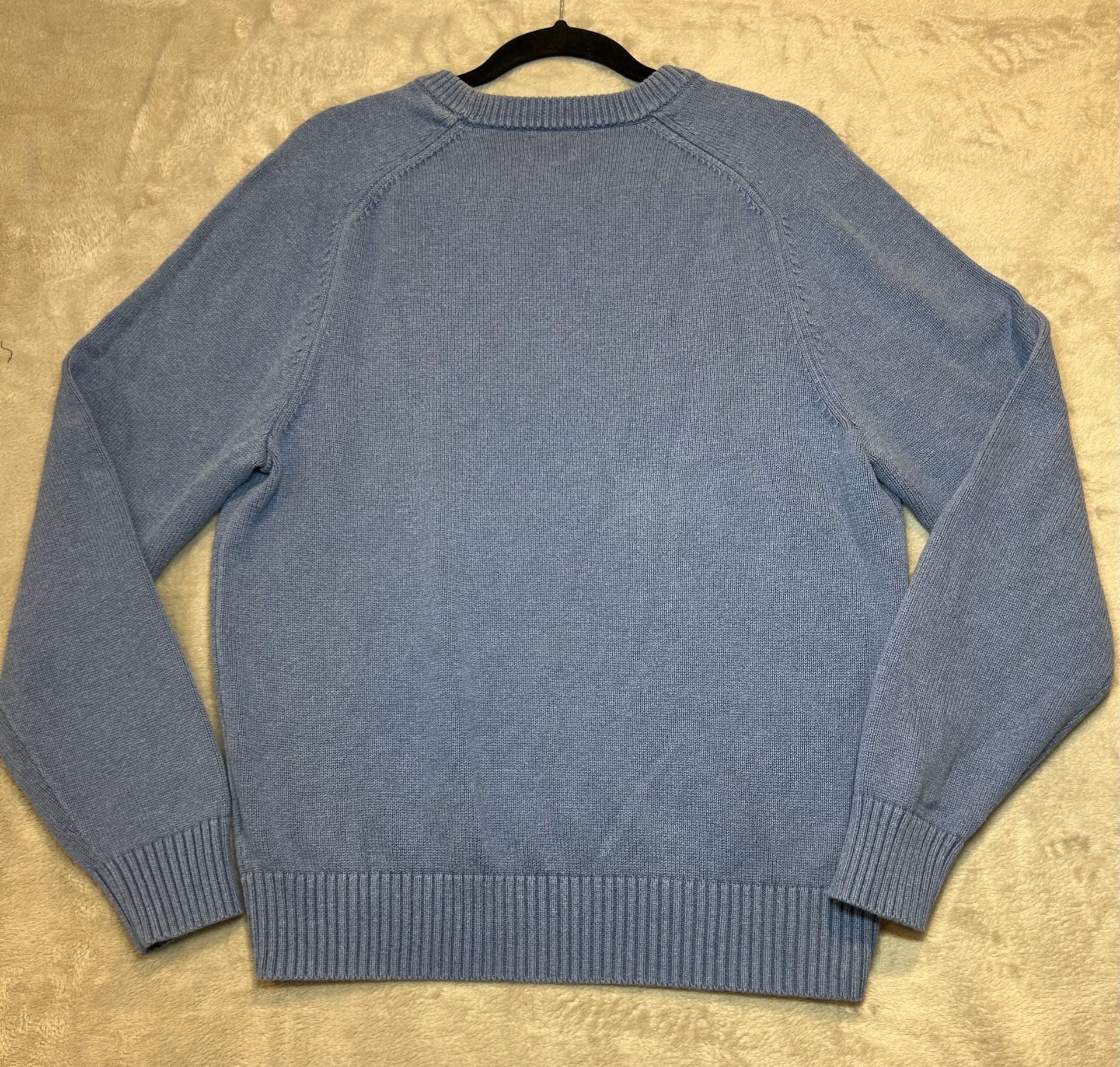 J.Crew Knit for J.Crew Cotton Sweater Size M Blue Crewneck Pullover 8