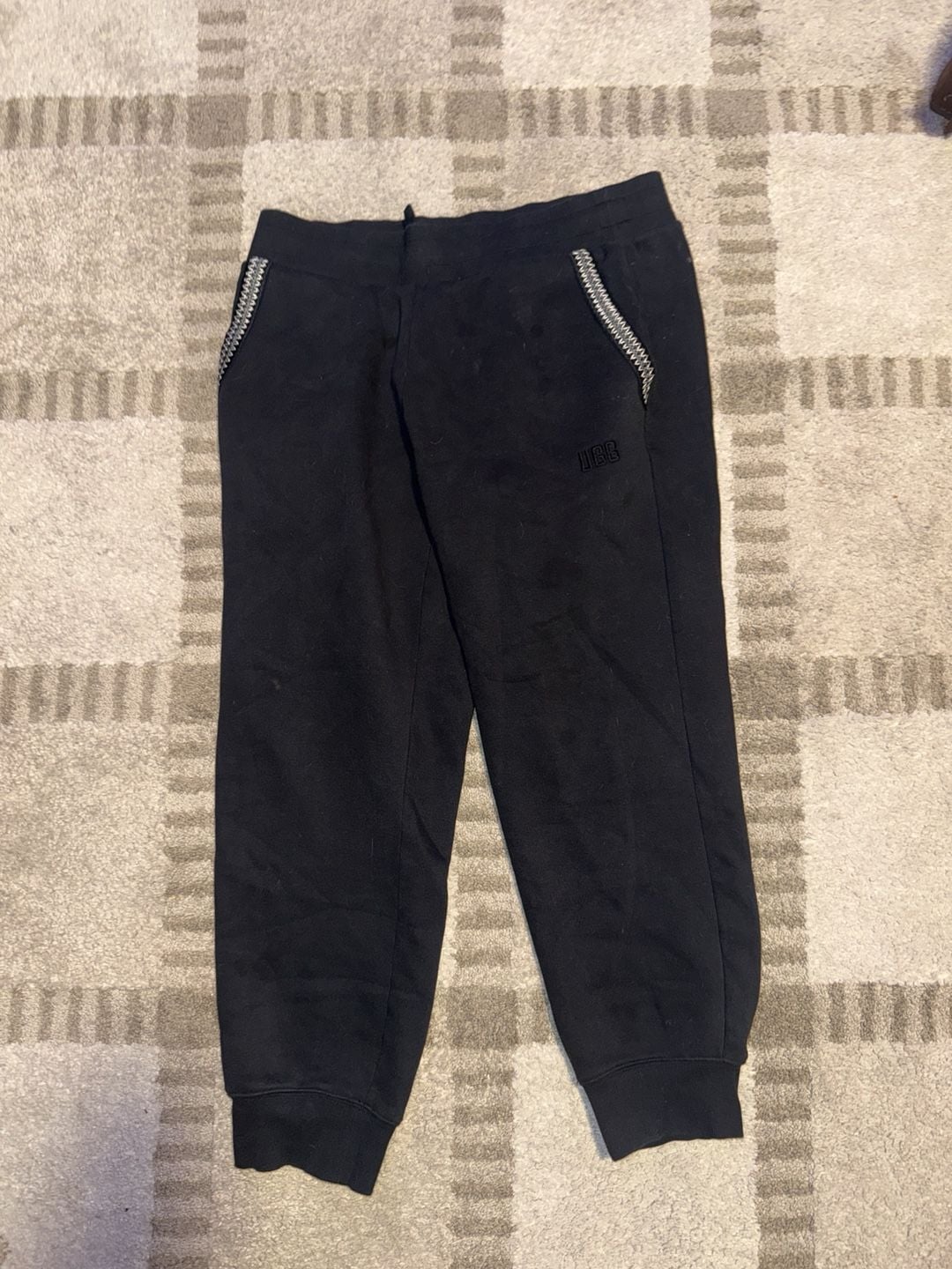 UGG Sweatpants Size L Black Joggers Drawstring Pocket Tape 2