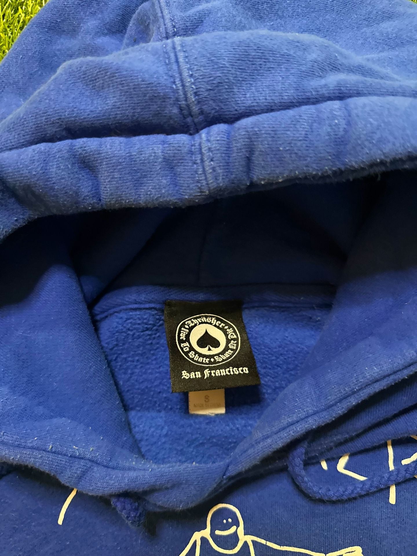 2010s Thrasher Magazine Mark Gonzales Hoodie Size S Blue Skater Pullover. 7